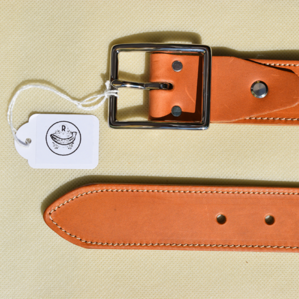 Ceinture en cuir naturelle Made in France de qualité, fait avec du cuir de vachette