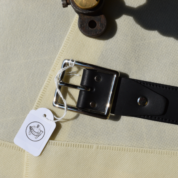 Ceinture en cuir noire Made in France de qualité, fait avec du cuir de vachette